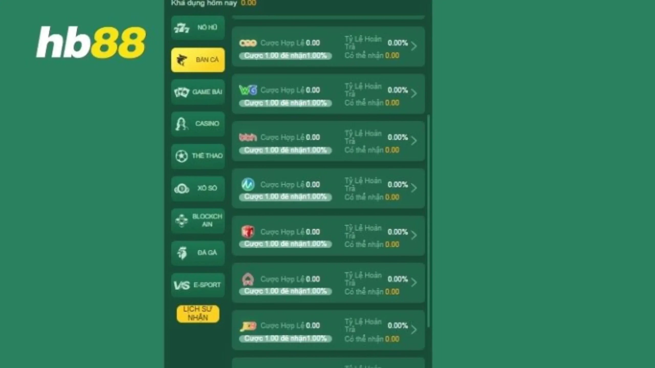 Hoàn trả HB88 – Cơ hội nhận thưởng cực đỉnh không giới hạn Các mức hoàn trả đa dạng tại HB88