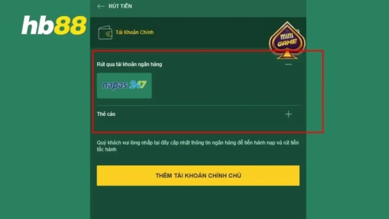 Rút tiền HB88 dễ dàng để nhận thưởng nóng liền tay Chọn rút tiền HB88 theo cách nào