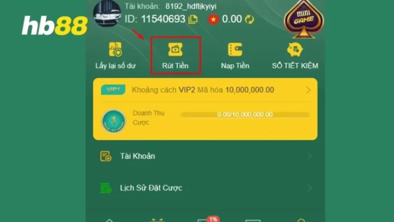 Rút tiền HB88 dễ dàng để nhận thưởng nóng liền tay Chọn rút tiền HB88